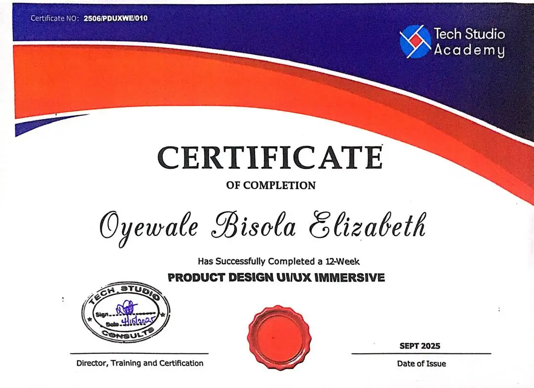 Best Design Project Certificate