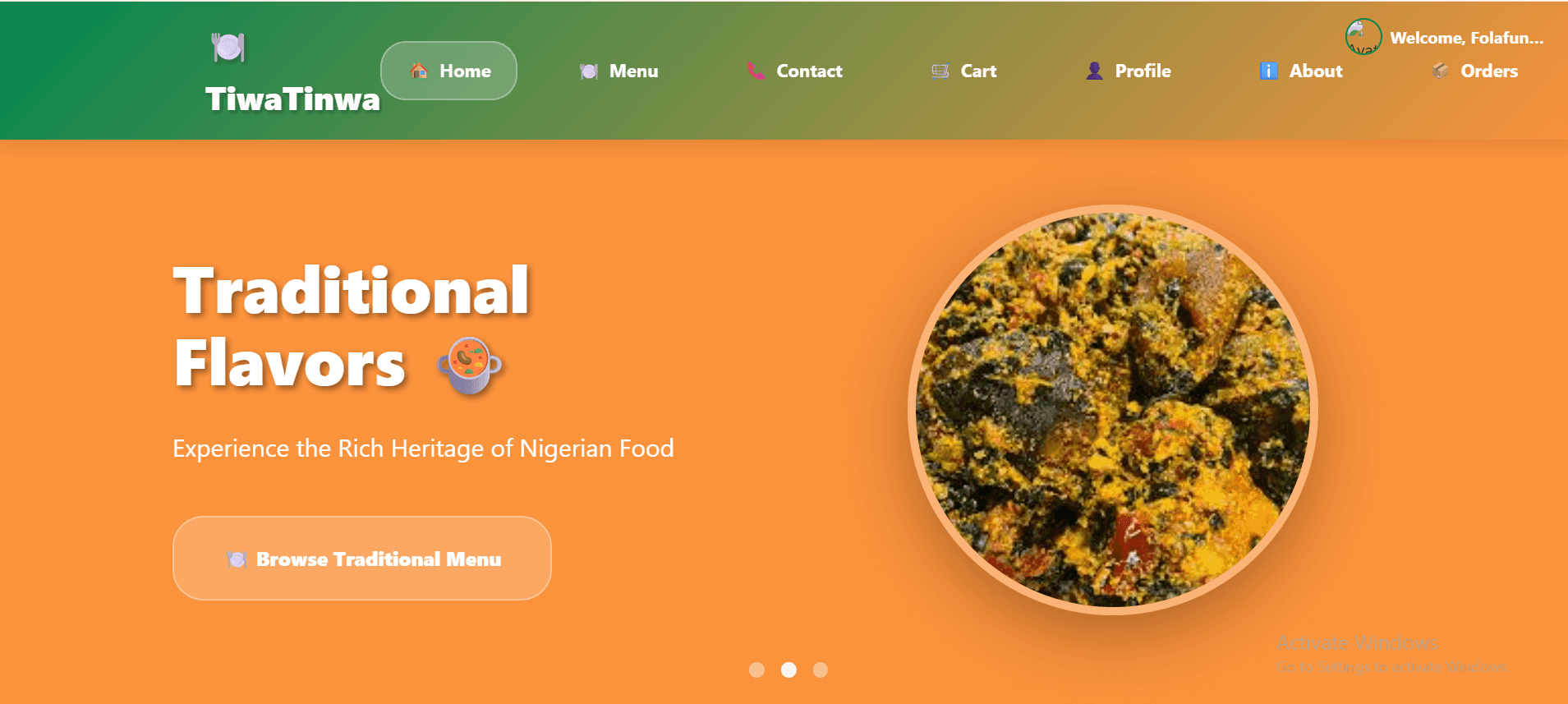Tiwan-tiwa Food Delivery website